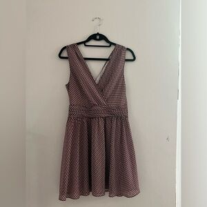 Armani Exchange pink and black patterned vneck dress‎